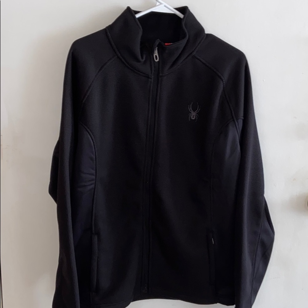 Spyder NWT Black Tonal Zip Up Sweater Size Medium